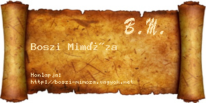 Boszi Mimóza névjegykártya